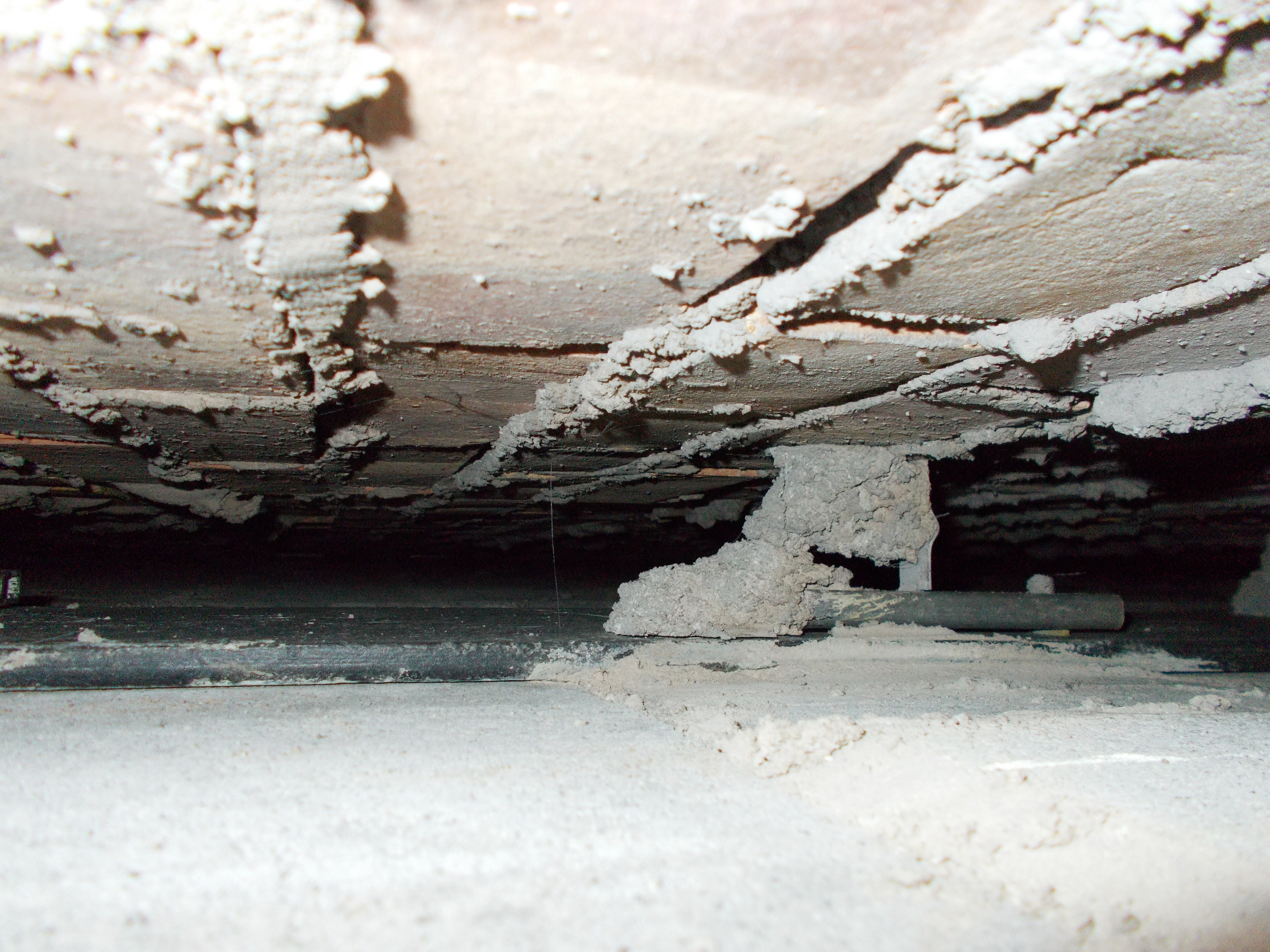 A crack in a building structure
