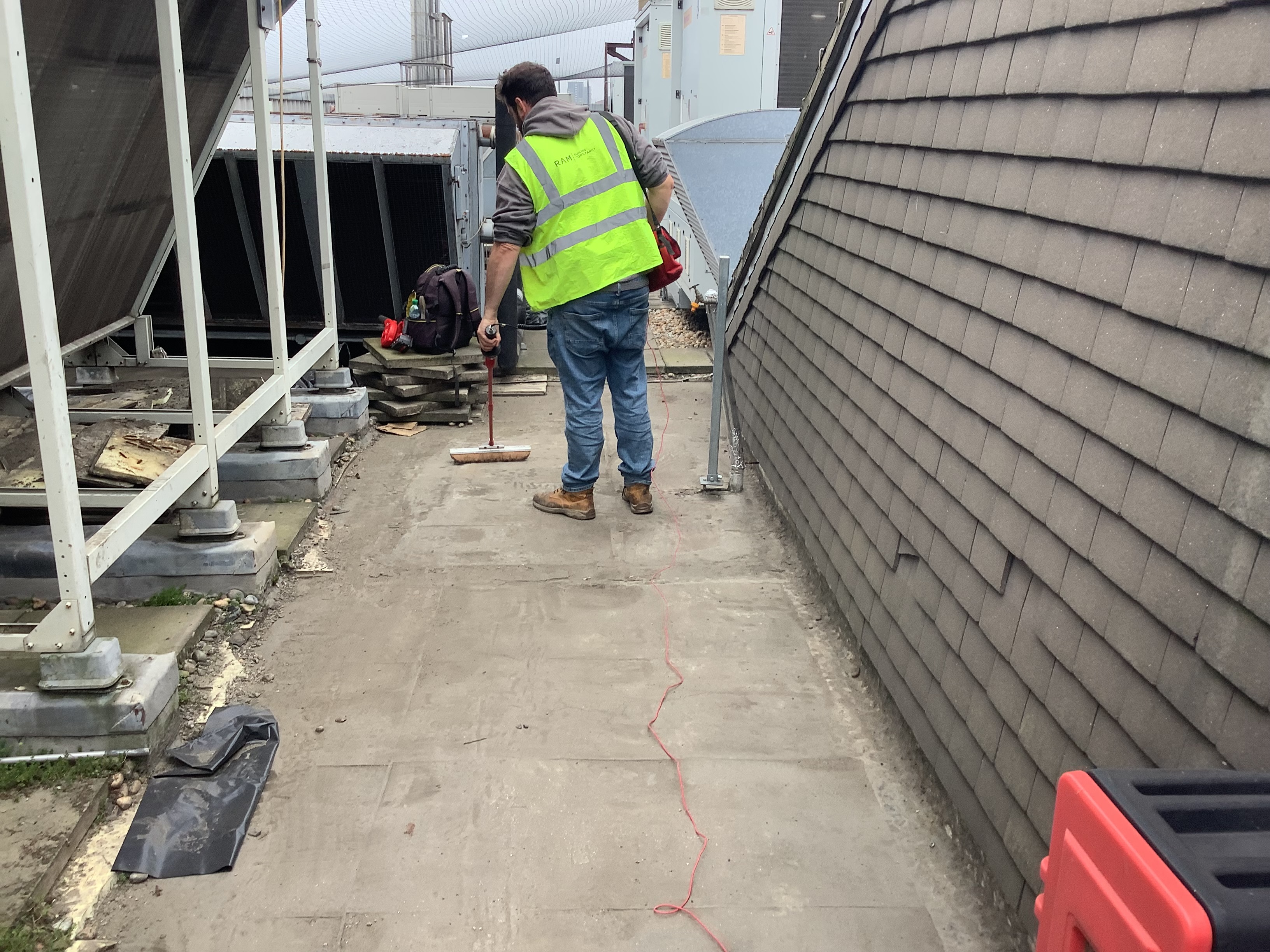A RAM Building Consultancy worker conducting their moisture mapping service