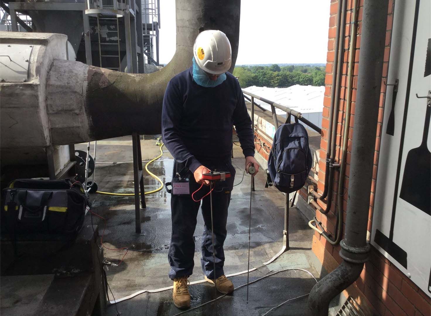 A RAM Building Consultancy worker conducting their moisture mapping service