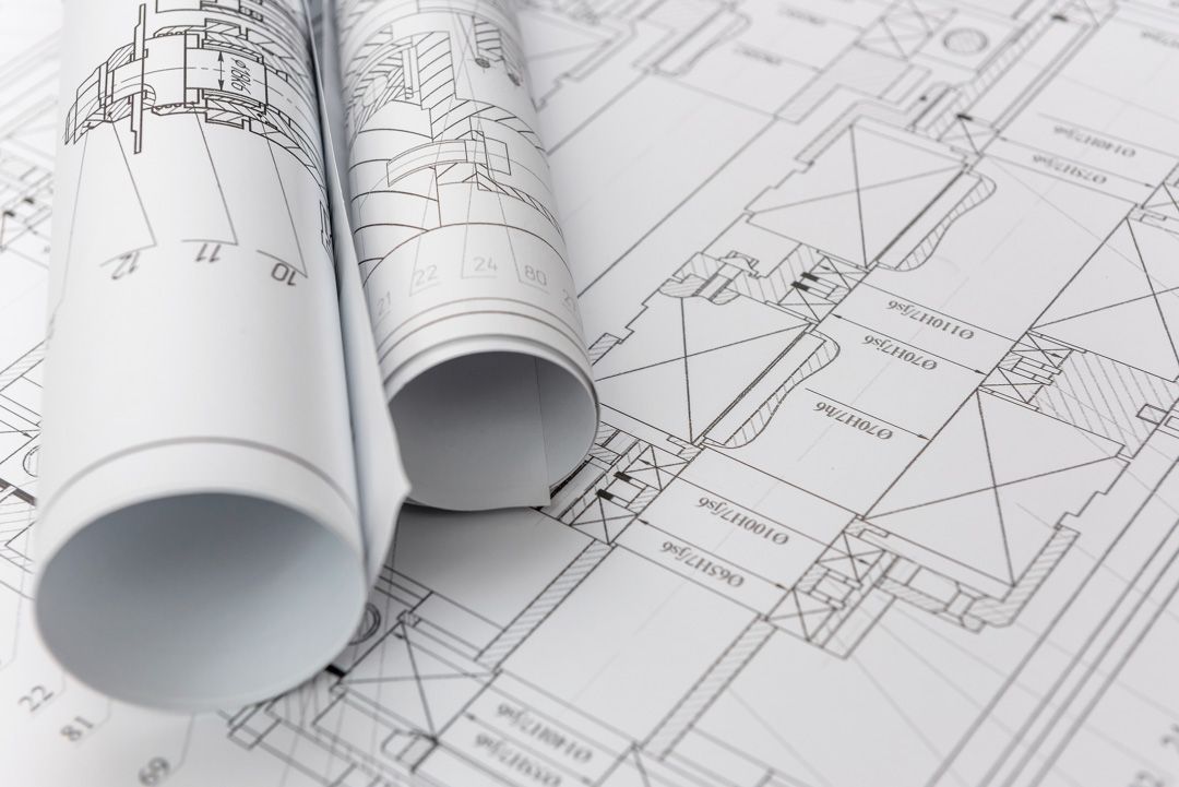 Technical drawings for a building project